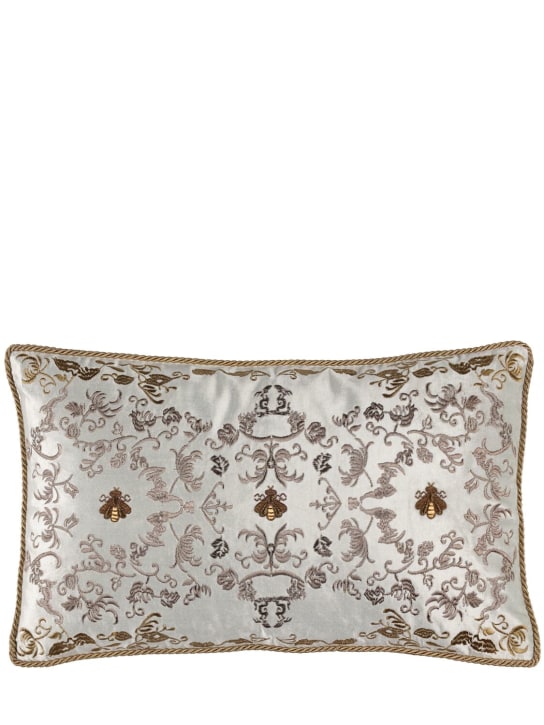 Les Ottomans: Embroidered velvet cushion - ecraft_0 | Luisa Via Roma