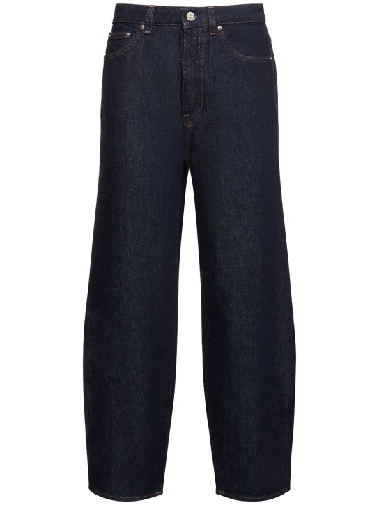 Toteme: Barrel leg cotton denim jeans - Blue - women_0 | Luisa Via Roma