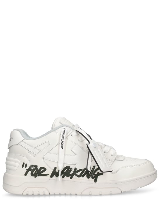 Off-White: Out Of Office leather sneakers - White - men_0 | Luisa Via Roma