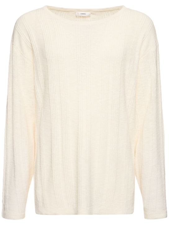 Commas: Textured knit sweater - Off-White - men_0 | Luisa Via Roma