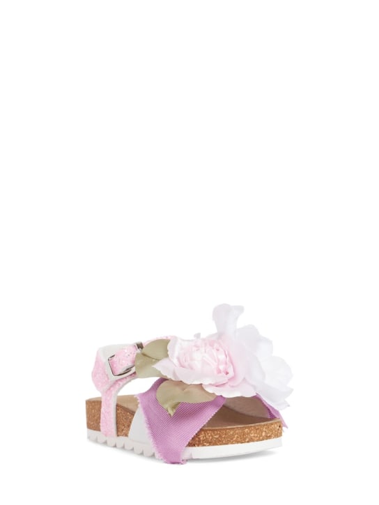 Monnalisa: Sandals w/ flowers & glitter - Renkli - kids-girls_1 | Luisa Via Roma
