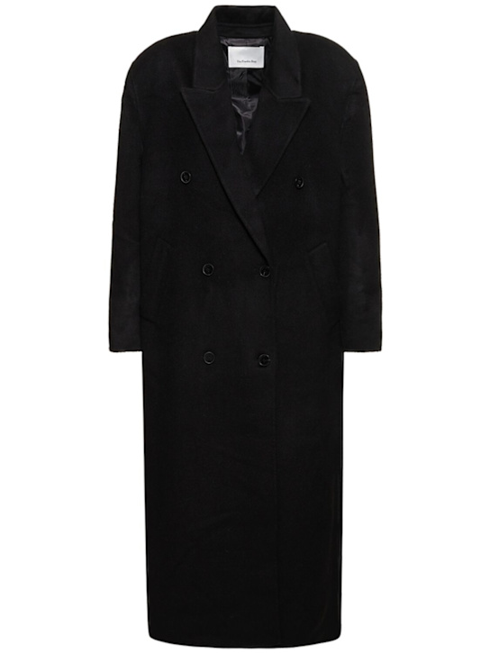 The Frankie Shop: Gaia double breasted wool long coat - women_0 | Luisa Via Roma