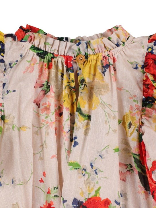 Zimmermann: Kleid aus Baumwollmusselin mit Druck - Weiß/Multi - kids-girls_1 | Luisa Via Roma