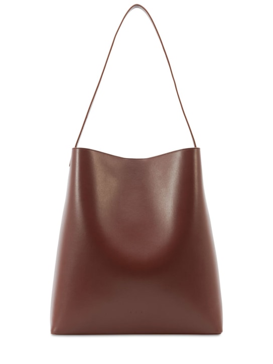 Aesther Ekme: Sac smooth leather tote bag - Brunette - women_0 | Luisa Via Roma
