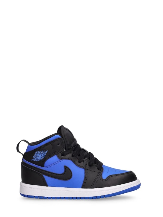 Nike: Sneakers Jordan 1 Mid - Noir/Bleu Roi - kids-girls_0 | Luisa Via Roma