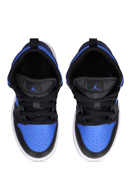 Nike: Sneakers Jordan 1 Mid - Noir/Bleu Roi - kids-girls_1 | Luisa Via Roma