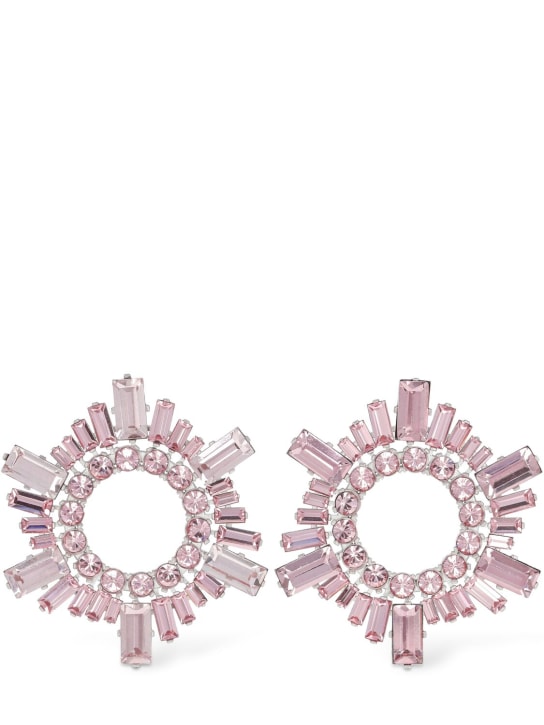 Amina Muaddi: Mini Begum crystal earrings - Pink/Crystal - women_0 | Luisa Via Roma