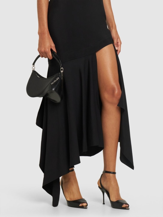 MUGLER: Mini Spiral Curve leather top handle bag - Siyah - women_1 | Luisa Via Roma