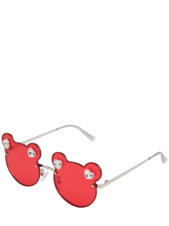 Monnalisa: Embellished teddy sunglasses - Kırmızı - kids-girls_1 | Luisa Via Roma