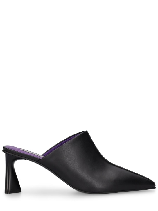 Stella McCartney: Zapatos mules de piel sintética 70mm - Negro - women_0 | Luisa Via Roma