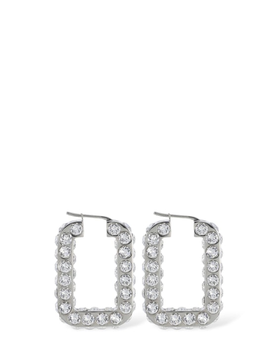 Amina Muaddi: Charlotte crystal hoop earrings - Gümüş - women_0 | Luisa Via Roma