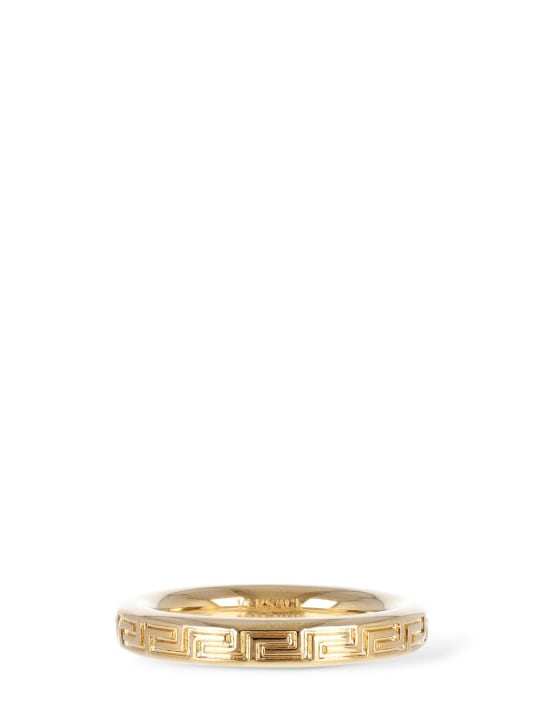 Versace: Greca motif thin band ring - Gold - men_1 | Luisa Via Roma