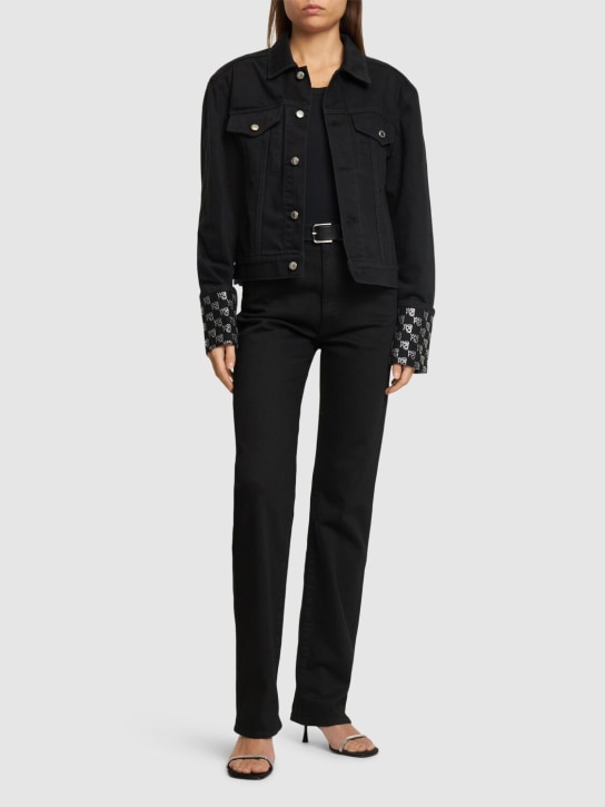 Alexander Wang: Embellished cotton straight jacket - Black - women_1 | Luisa Via Roma