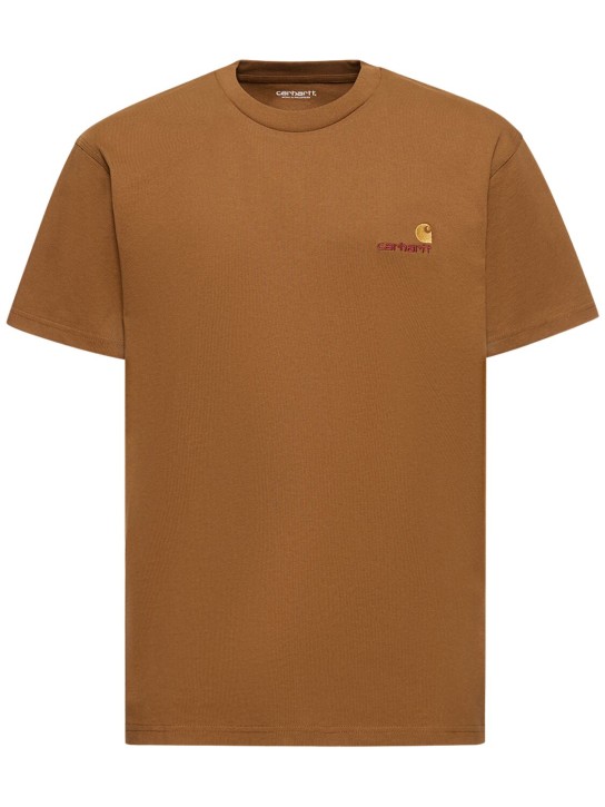 Carhartt WIP: American Script T恤 - Hamilton棕色 - men_0 | Luisa Via Roma