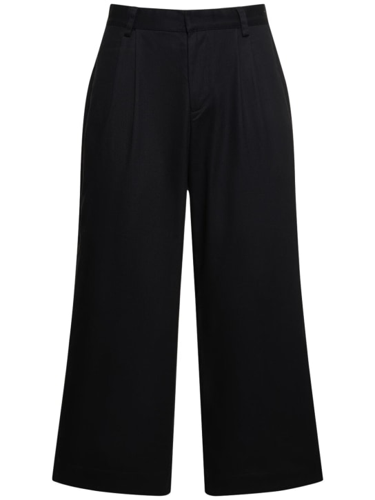 Commas: Tailored wide leg pants - Siyah - men_0 | Luisa Via Roma