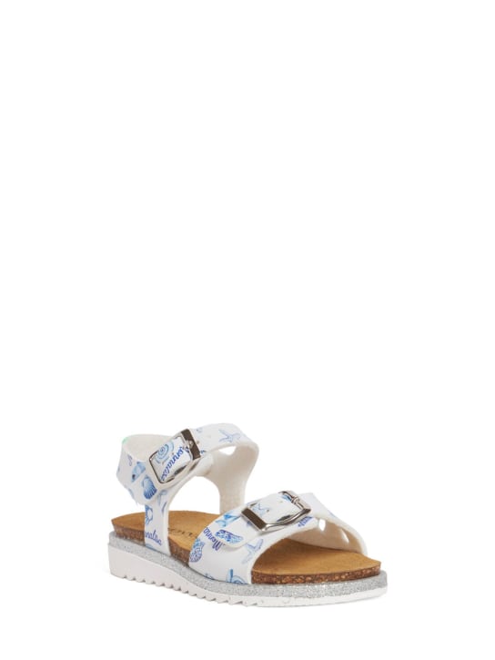 Monnalisa: Printed sandals - White - kids-girls_1 | Luisa Via Roma