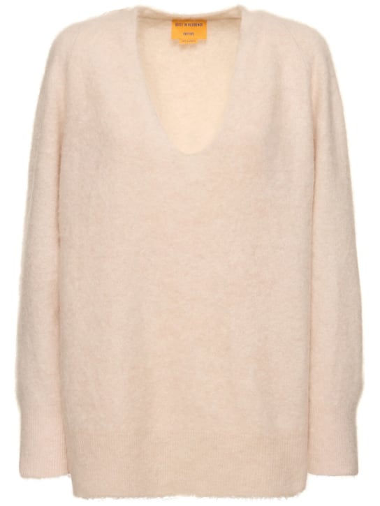 Guest In Residence: Grizzly v neck cashmere sweater - Bej - women_0 | Luisa Via Roma