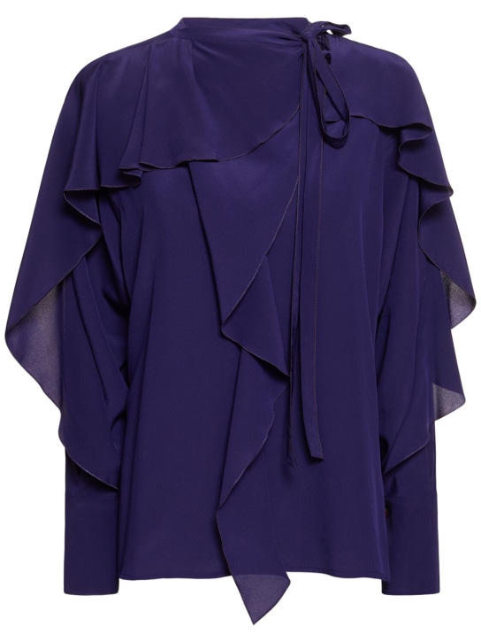Victoria Beckham: Romantic silk shirt - Purple - women_0 | Luisa Via Roma