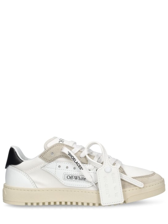 Off-White: 5.0 leather sneakers - White - men_0 | Luisa Via Roma