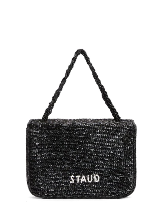 Staud: Carmen beaded box top handle bag - Black - women_0 | Luisa Via Roma