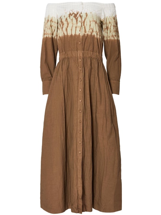 ALTUZARRA: Zora off-the-shoulder poplin midi dress - women_0 | Luisa Via Roma