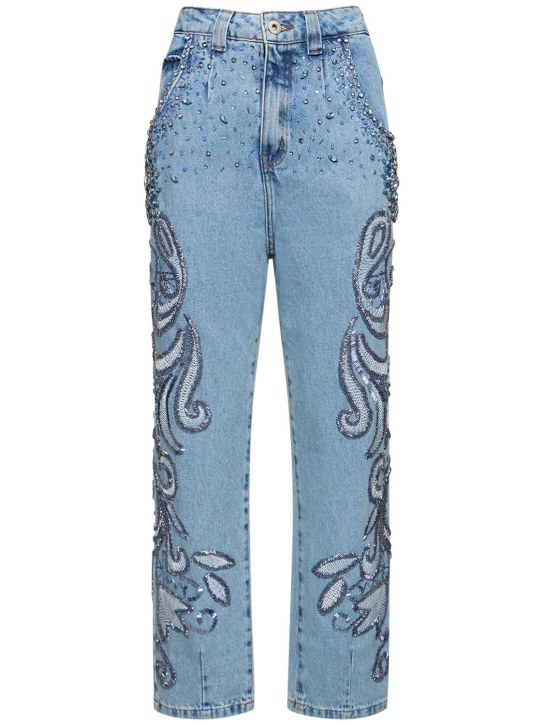 Patbo: Hand-beaded straight leg jeans - women_0 | Luisa Via Roma