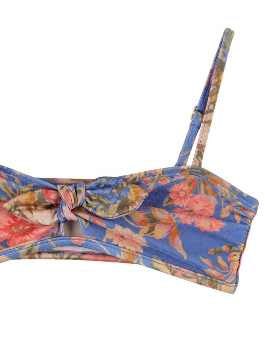 Zimmermann: Bikini de lycra estampado - Azul/Multicolor - kids-girls_1 | Luisa Via Roma