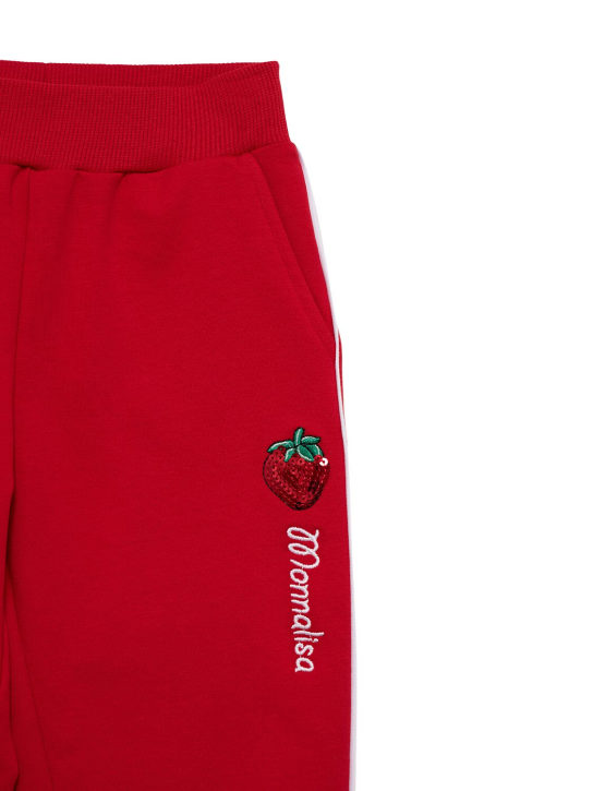 Monnalisa: Cotton blend sweatpants - Red - kids-girls_1 | Luisa Via Roma