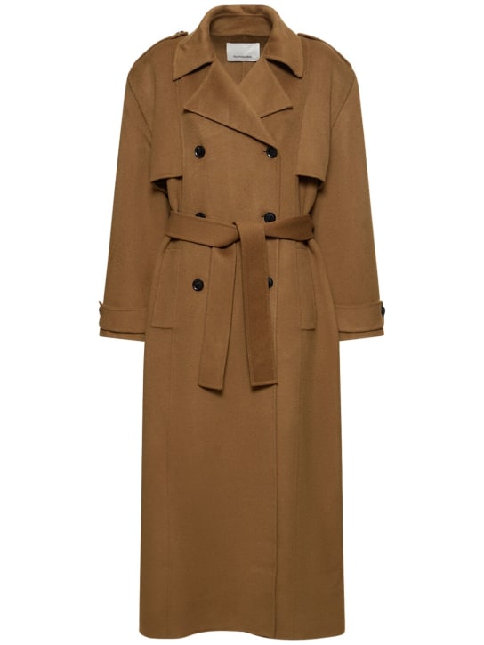 The Frankie Shop: Nikola padded wool trench coat - women_0 | Luisa Via Roma