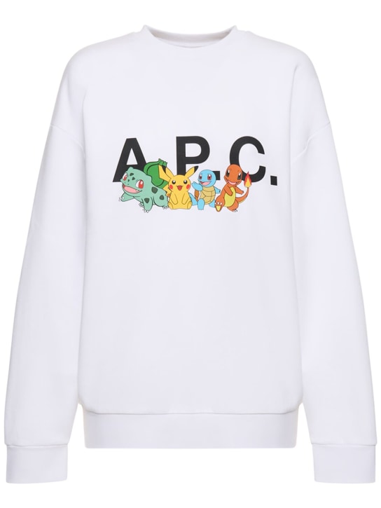 A.P.C.: Sweat-shirt en coton A.P.C. x Pokémon - Blanc - women_0 | Luisa Via Roma