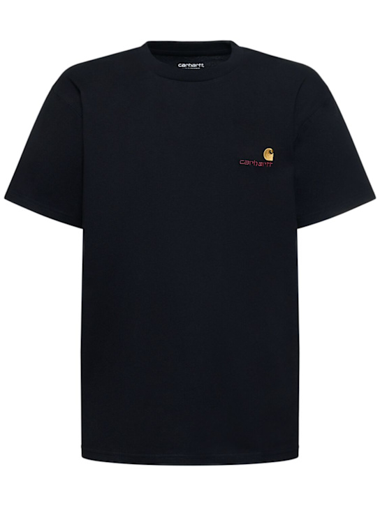 Carhartt WIP: American Script t-shirt - Black - men_0 | Luisa Via Roma