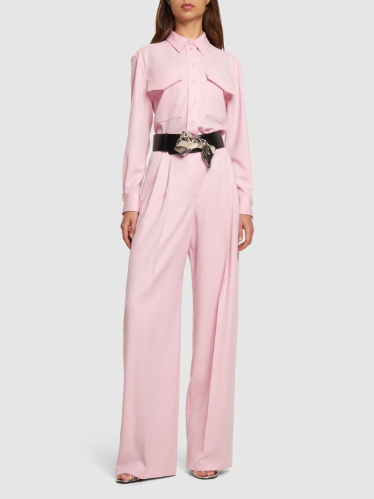 Alexander McQueen: Cotton shirt - Light Pink - women_1 | Luisa Via Roma