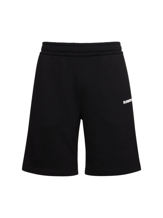 Burberry: Raphael logo cotton jersey sweat shorts - Black - men_0 | Luisa Via Roma