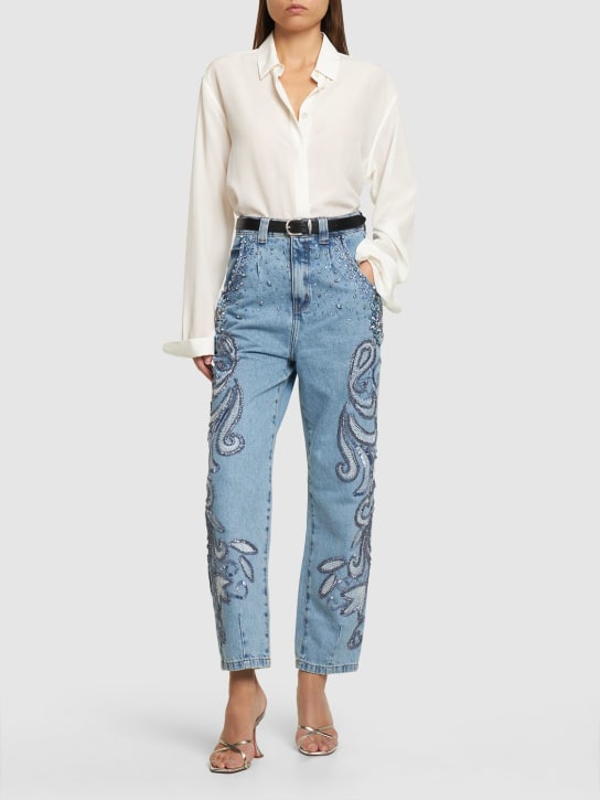 Patbo: Hand-beaded straight leg jeans - women_1 | Luisa Via Roma