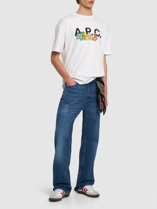 A.P.C.: T-Shirt aus Bio-Baumwolle  „A.P.C. x Pokémon“ - Weiß - men_1 | Luisa Via Roma