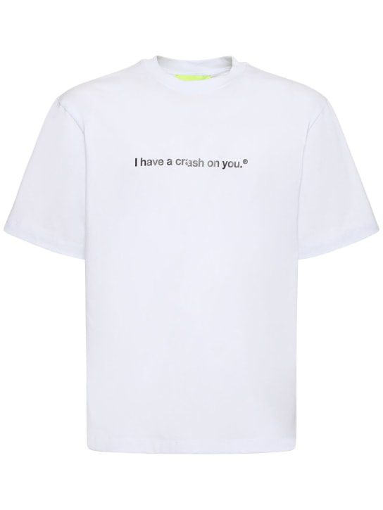 MSGM: T-shirt en coton MSGM x Crash Baggage - Blanc - men_0 | Luisa Via Roma