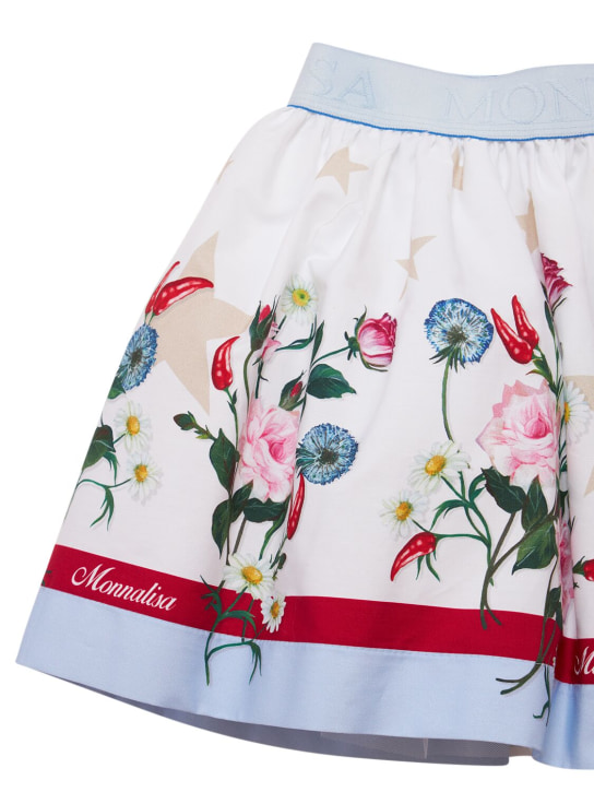 Monnalisa: Cotton poplin skirt - Multicolor - kids-girls_1 | Luisa Via Roma