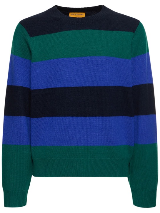 Guest In Residence: Sweater aus Kaschmir mit Streifen - Grün/Blau - men_0 | Luisa Via Roma