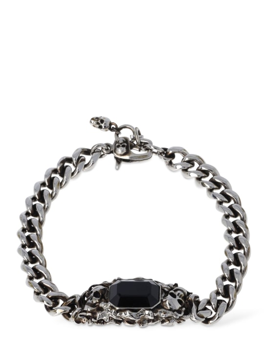 Alexander McQueen: Ivy skull brass chain bracelet - men_0 | Luisa Via Roma