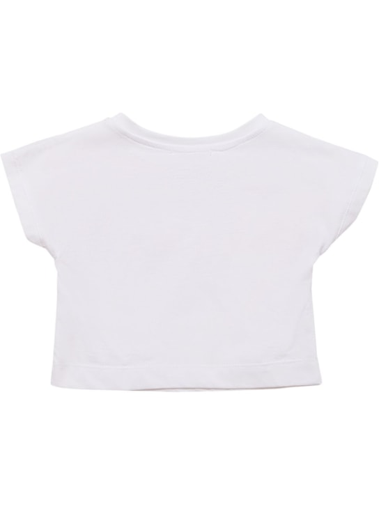 Monnalisa: T-shirt in jersey di cotone con frange - kids-girls_2 | Luisa Via Roma
