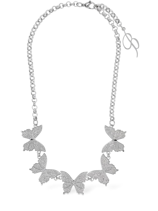 Blumarine: Halsband mit Kristallen „Butterfly“ - Silber/Kristall - women_0 | Luisa Via Roma