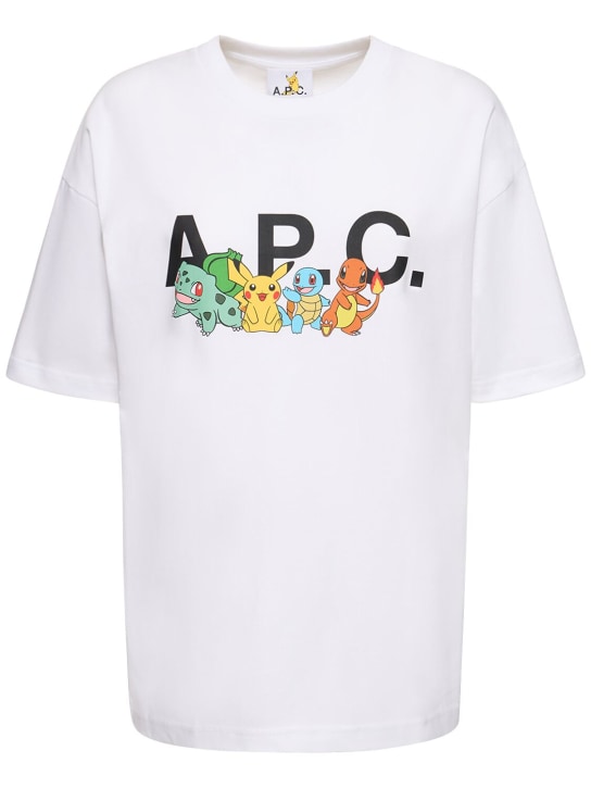 A.P.C.: T-shirt A.P.C. X Pokémon in cotone organico - Bianco - women_0 | Luisa Via Roma