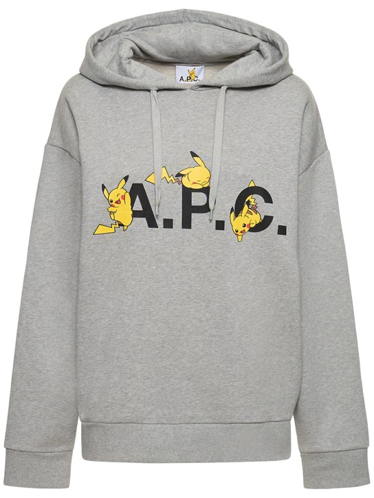 A.P.C.: A.P.C. x Pokémon有机棉连帽卫衣 - 灰色 - women_0 | Luisa Via Roma