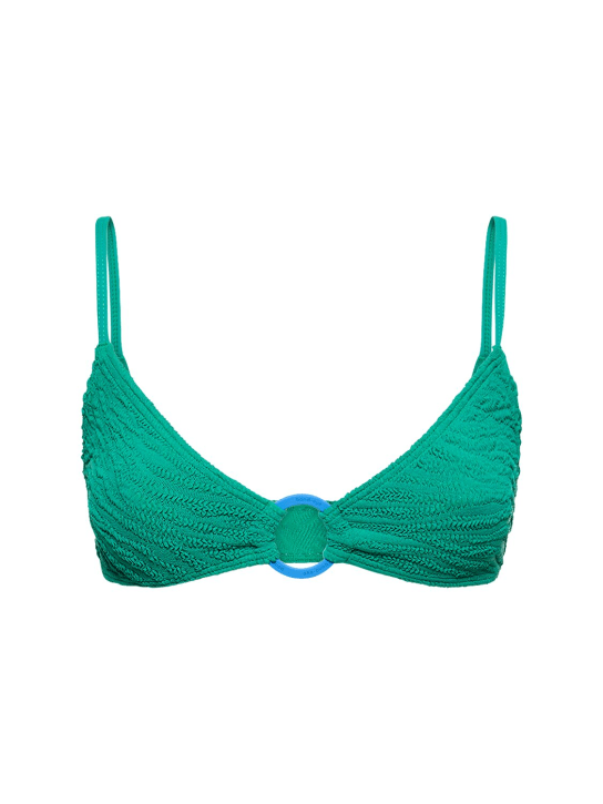 Bond Eye: Lissio crop bikini top w/ring - Green - women_0 | Luisa Via Roma
