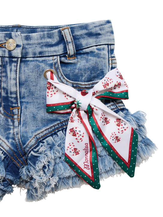 Monnalisa: Shorts de denim de algodón stretch - Azul - kids-girls_1 | Luisa Via Roma