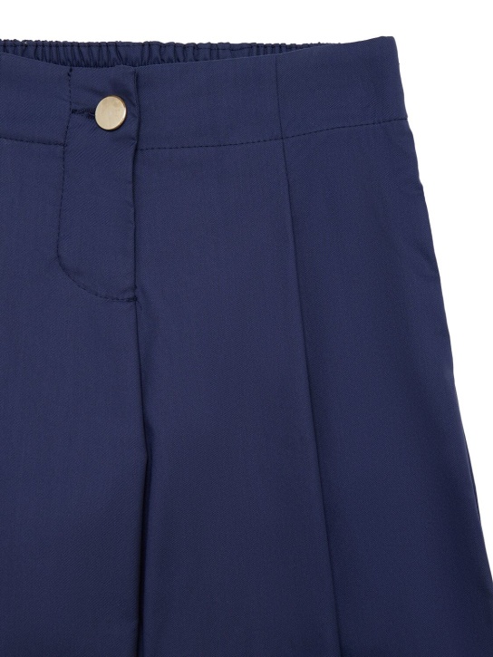 Monnalisa: Pantalon en levantine stretch - Bleu/Blanc - kids-girls_1 | Luisa Via Roma