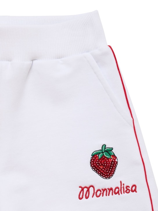 Monnalisa: Cotton blend sweat shorts - Beyaz - kids-girls_1 | Luisa Via Roma