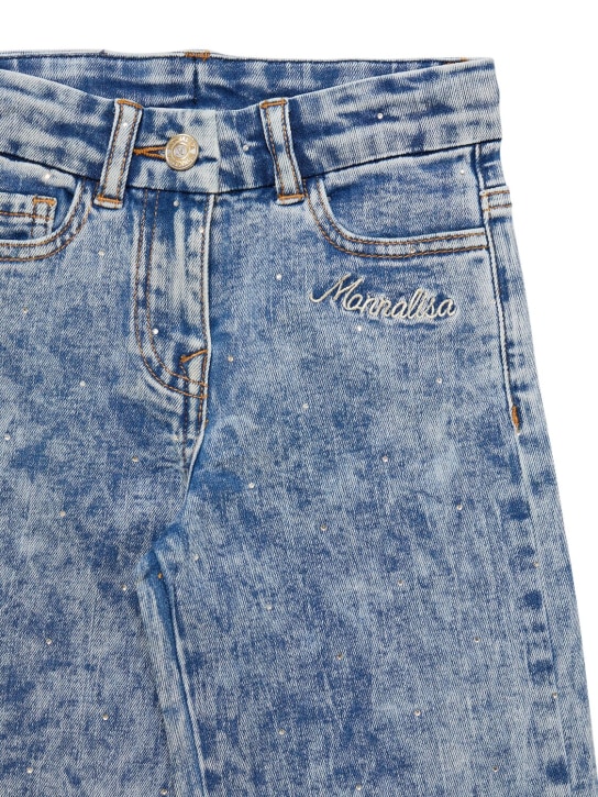 Monnalisa: Jeans flare in denim di cotone - Denim - kids-girls_1 | Luisa Via Roma