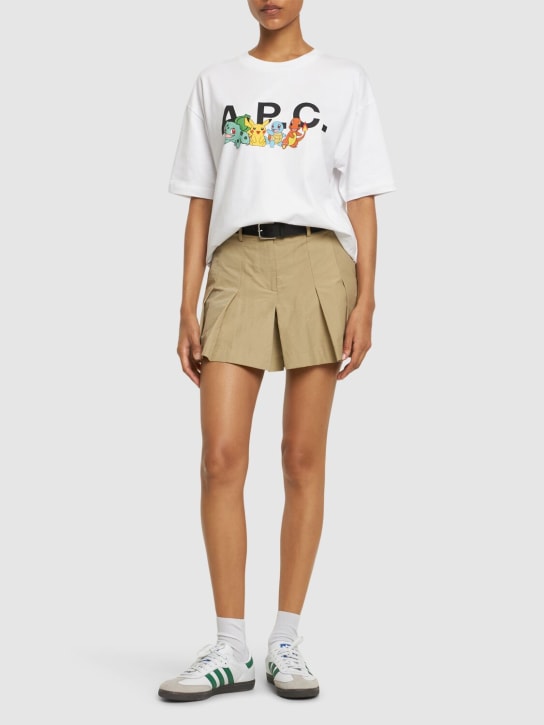 A.P.C.: T-Shirt aus Bio-Baumwolle  „A.P.C. x Pokémon“ - Weiß - women_1 | Luisa Via Roma