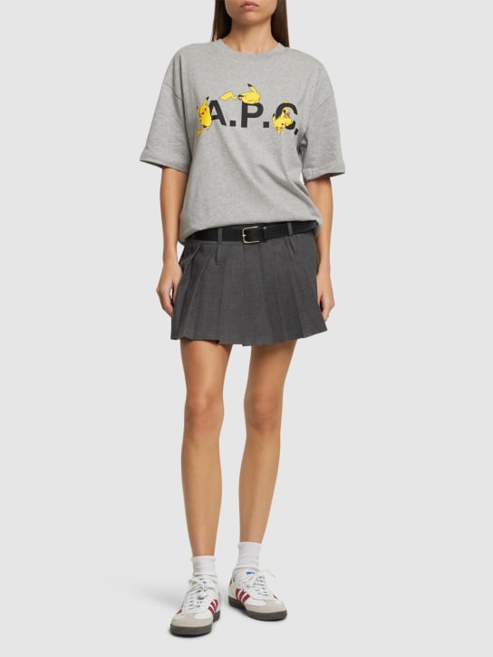 A.P.C.: A.P.C. x Pokémon 오가닉 코튼 티셔츠 - 그레이 - women_1 | Luisa Via Roma